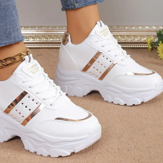 Avira-Avslappnade Modesneakers-Vit/Silver