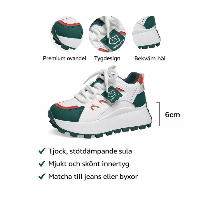 Elira – Trendiga Dam Sneakers med Komfort & Höjd