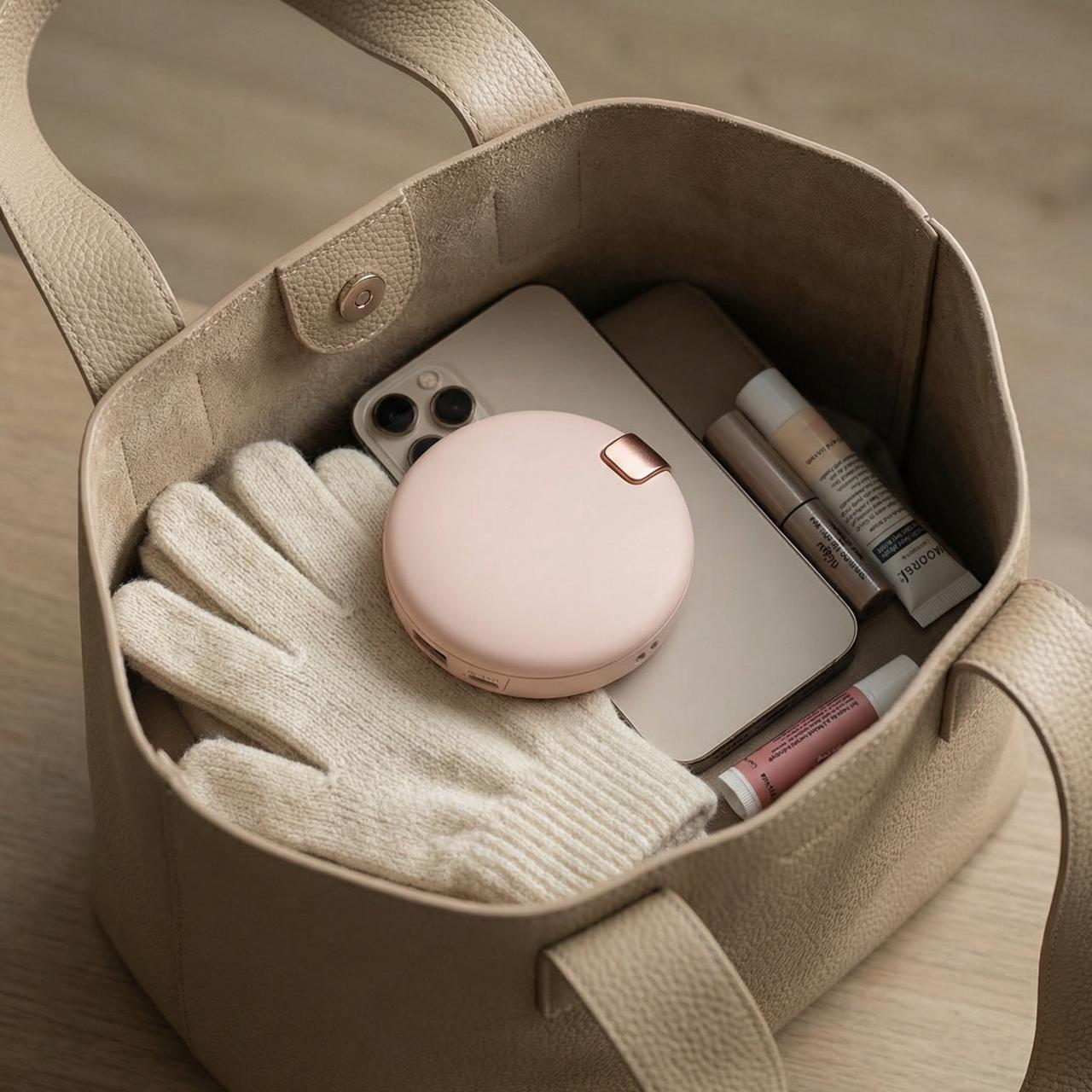 Glansia – Handvärmare, spegel och powerbank i ett