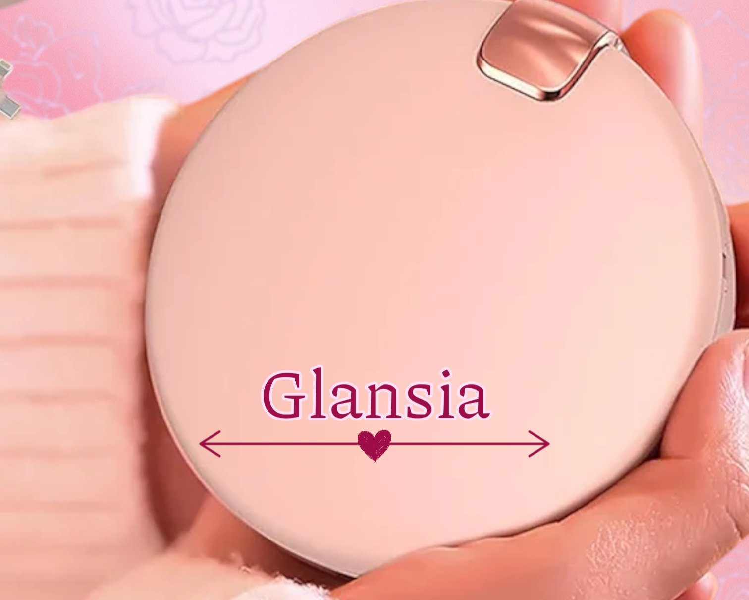 Glansia-handvärmare med kosmetisk spegel