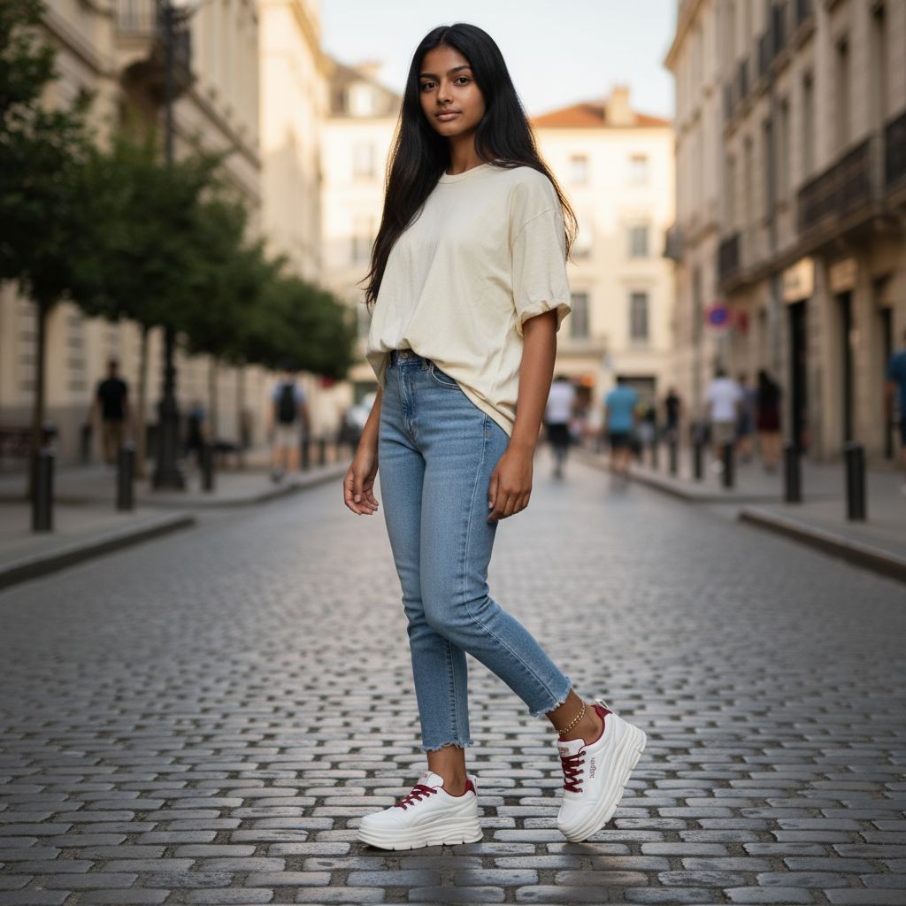 Luna Plattformssneakers/Röd