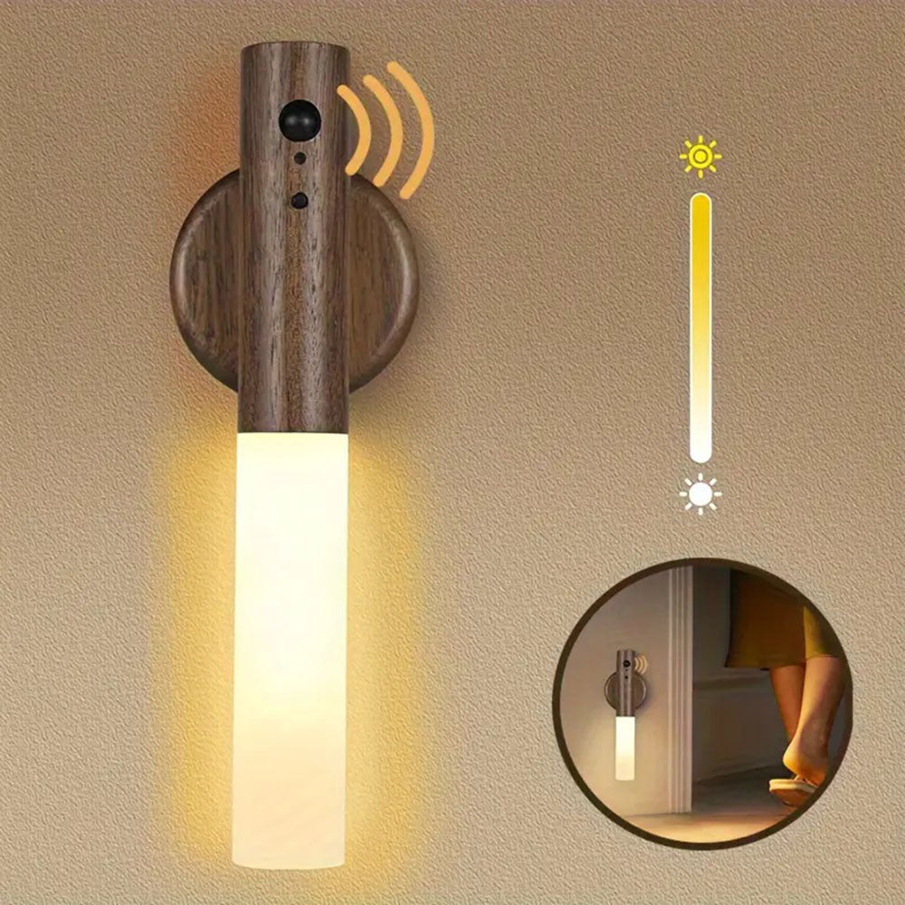 Warmi/nattlampa med rörelsesensor/Ljus träton – | Dinvardagsshop