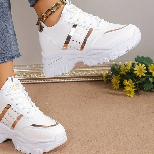 Avira-Avslappnade Modesneakers-Vit/Silver
