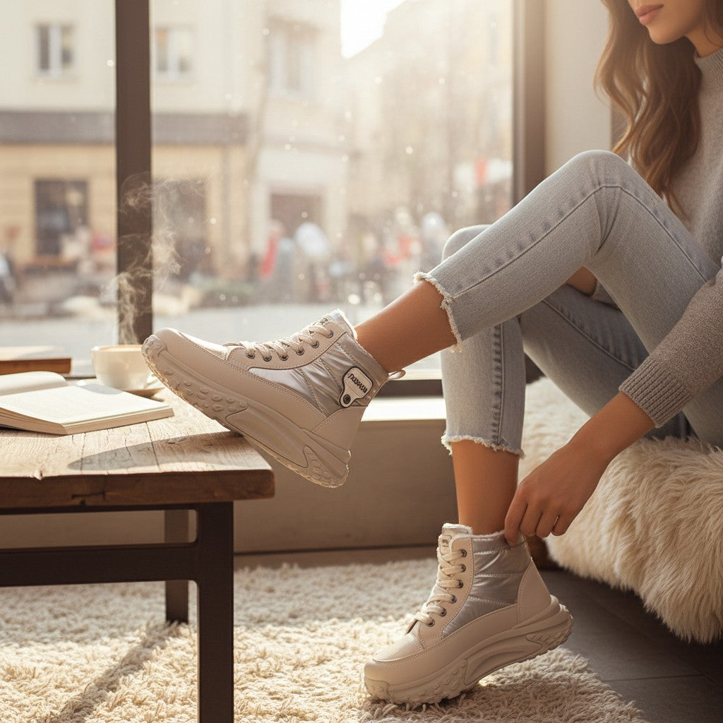 Freya – Fleecefodrade Vinterboots med Högt Skaft