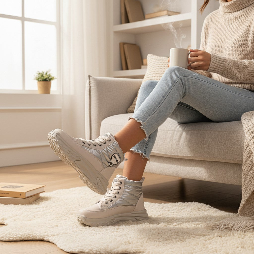 Freya – Fleecefodrade Vinterboots med Högt Skaft