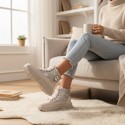 Freya – Fleecefodrade Vinterboots med Högt Skaft
