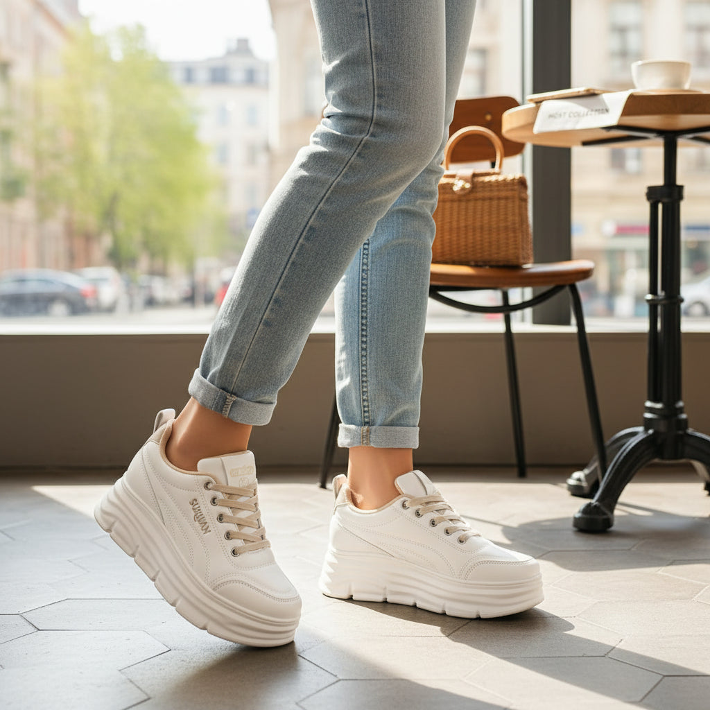 Luna Plattformssneakers – Stilrena Sneakers med Höjd