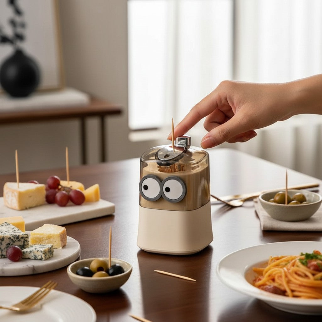 Poppi – Automatisk Tandpetarbox med Personlighet