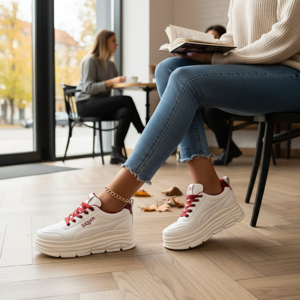 Luna Plattformssneakers – Stilrena Sneakers med Höjd
