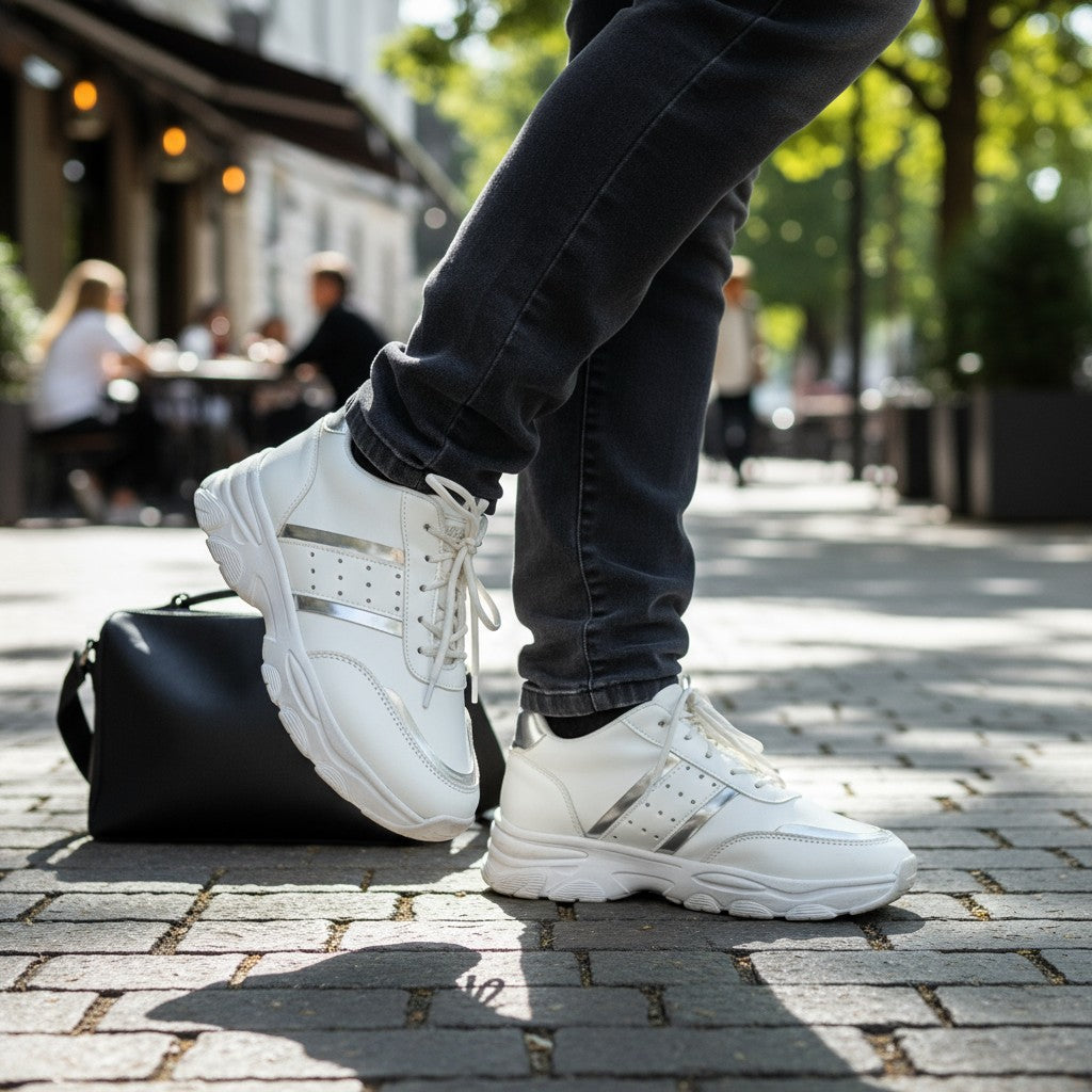 Avira-Avslappnade Modesneakers-Vit/Silver