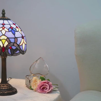 Violette – Bordslampa i Tiffany-stil/ Blå