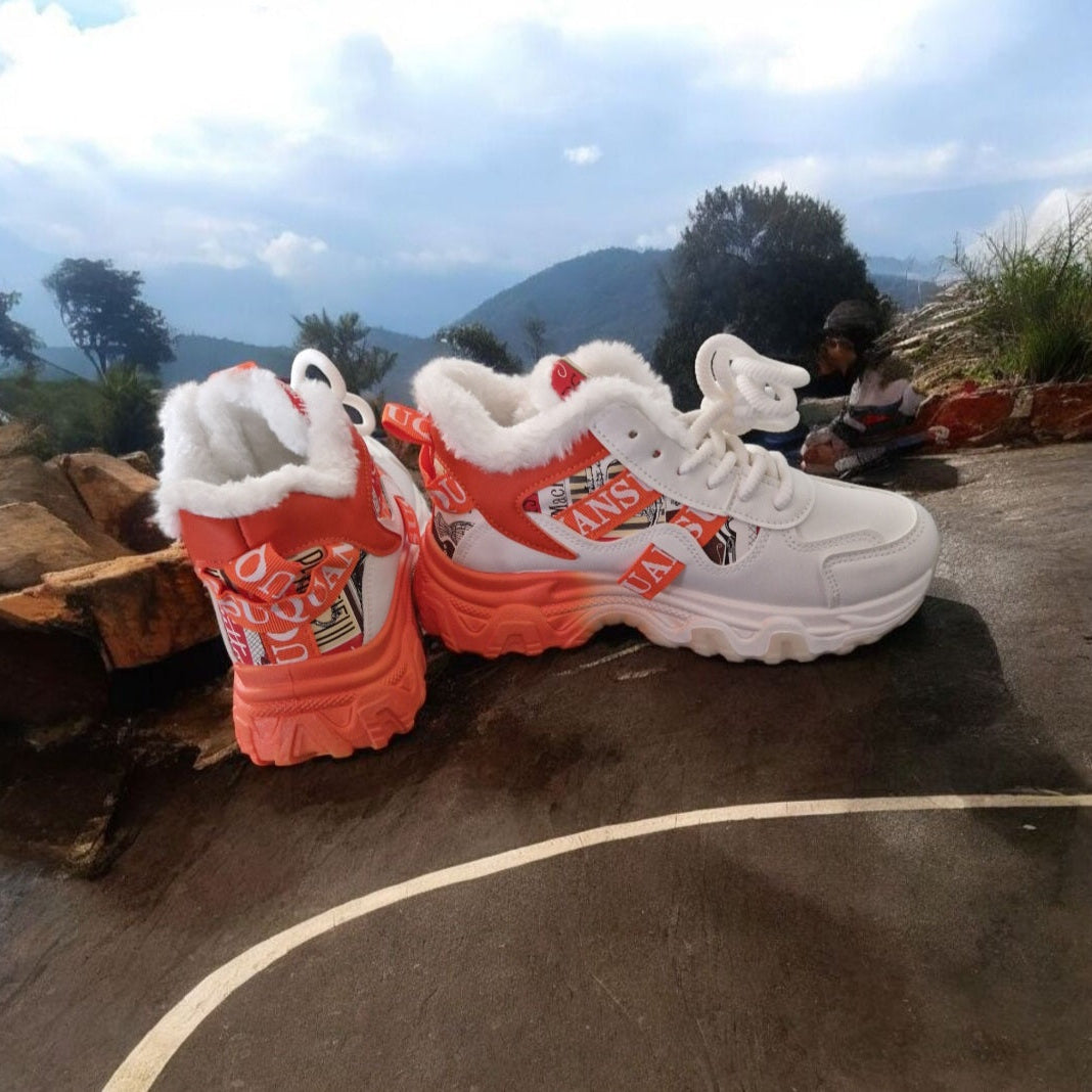 Vilda-vinterkängor (Vit/Khaki) – | Dinvardagsshop