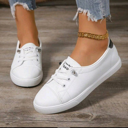Alina – Slip-on Sneakers för Kvinnor-Beige – | Dinvardagsshop