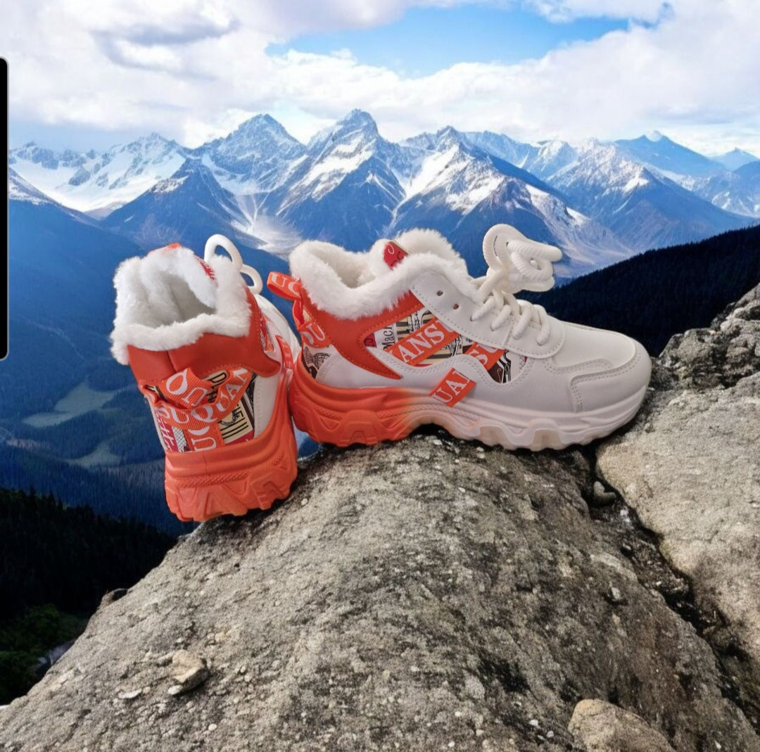 Vilda-vinterkängor (Vit/Khaki) – | Dinvardagsshop