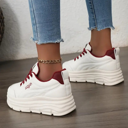 Luna Plattformssneakers/Röd – | Dinvardagsshop