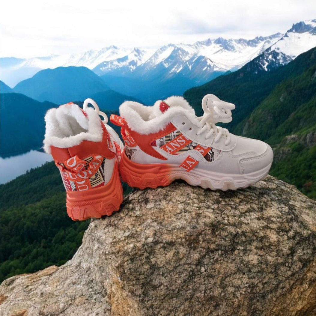 Vilda-vinterkängor (Vit/Khaki) – | Dinvardagsshop