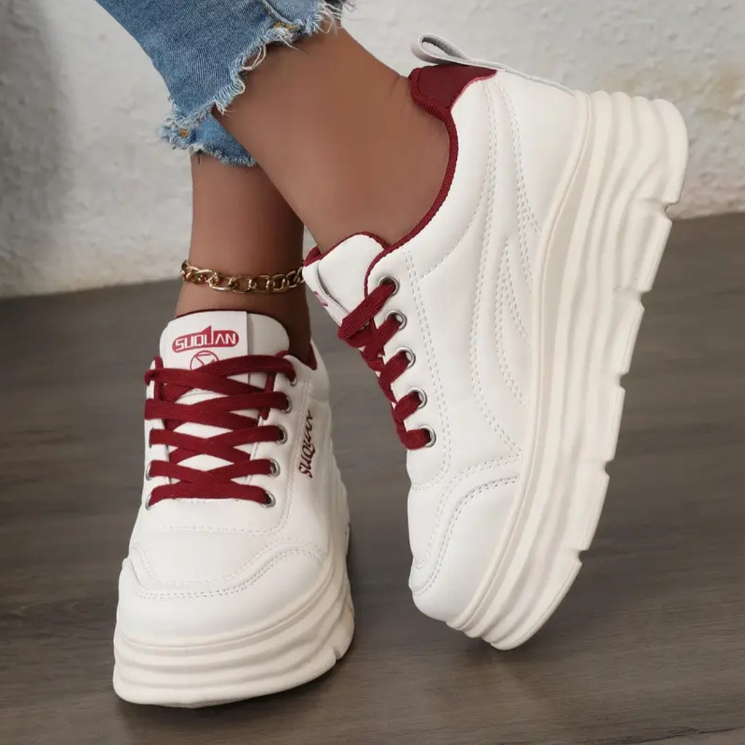 Luna Plattformssneakers/Röd – | Dinvardagsshop