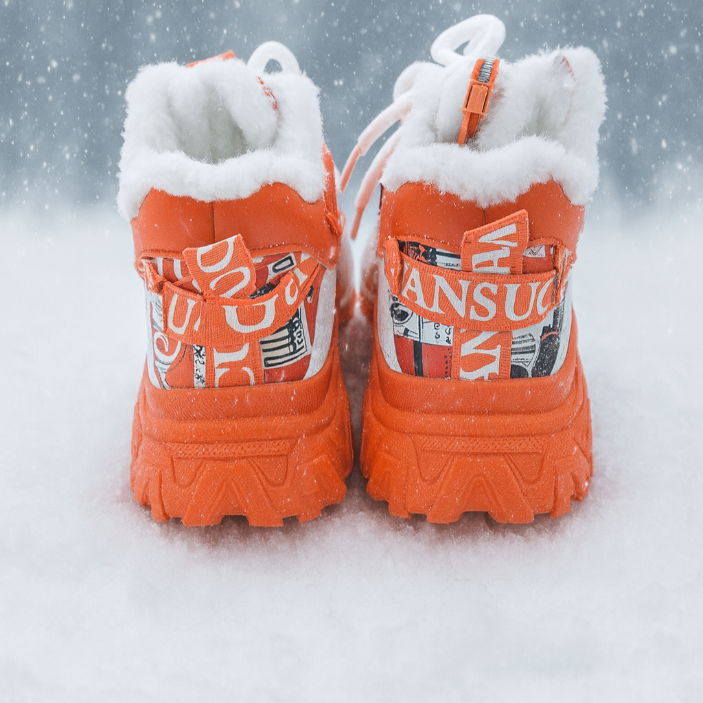 Vilda-vinterkängor (Vit/Khaki) – | Dinvardagsshop