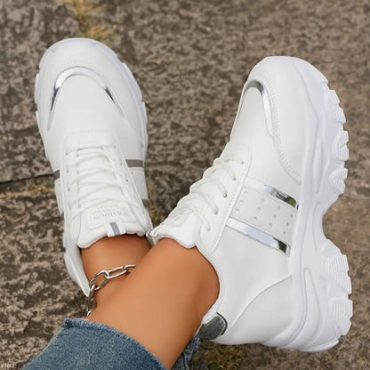 Avira-Avslappnade Modesneakers-Vit/Silver – | Dinvardagsshop