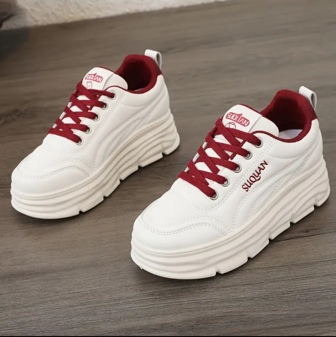 Luna Plattformssneakers/Röd – | Dinvardagsshop