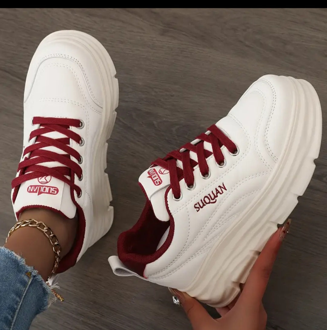 Luna Plattformssneakers/Röd – | Dinvardagsshop